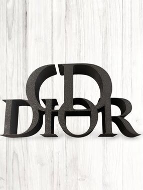3d Handcrafted CD Dior Black Logo Decor